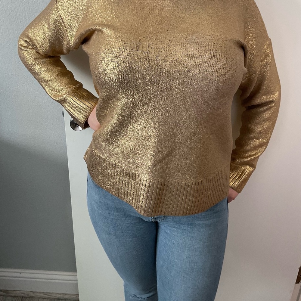 LOFT Gold Women's Crew Neck Sweater